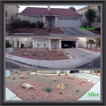 Xeriscape front yard before and after